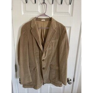 Vintage Christian Brooks Mens Corduroy Brown Tan Blazer Jacket Sports Coat 44